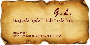 Gajzágó Lóránt névjegykártya