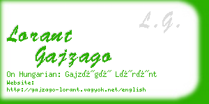 lorant gajzago business card